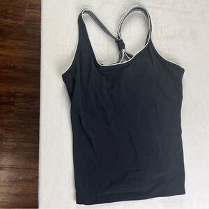 Lands end tankini bikini top black and white swim